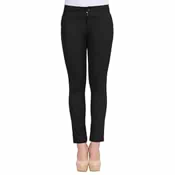 ZX3 Women's Slim Fit Formal/Casual Trouser(Black_28 ZX3 Women's Slim Fit Formal/Casual Trouser(Black_28